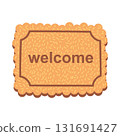 brown rug welcome. flat  131691427