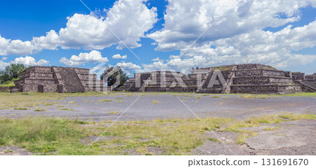 Teotihuacan in Mexico, showcasing iconic ancient pyramids and cultural heritage. Tourism, adventure, and historic exploration concept Teotihuacan in Mexico, showcasing iconic ancient pyramids and cultural heritage. Tourism, adventure, and historic exploration concept 131691670