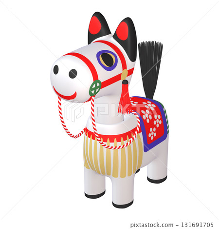 Illustration material of the zodiac: Year of the Horse, Horse bobblehead doll (1_3) 131691705