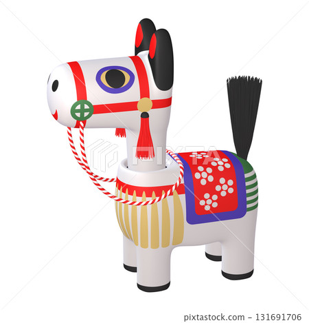 Illustration material of the zodiac: Year of the Horse, Horse bobblehead doll (1_4) 131691706