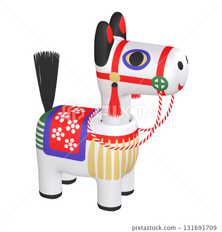 十二生肖插畫素材：馬年，馬搖頭娃娃（1_7） 131691709