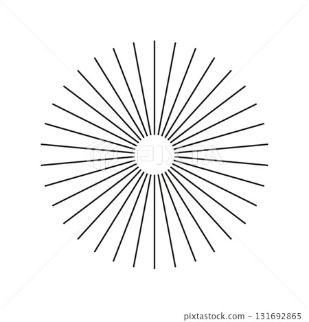 Abstract geometric rays pattern.Sun star burst, rays. Circulars lines beams. Circle radial radiation lines. Spokes with radiating stripes grid.  131692865