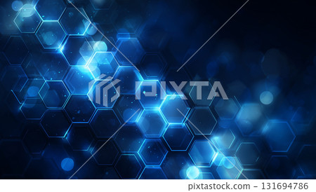 醫學/科學技術圖像：抽象的六邊形背景讓人聯想到技術和網絡 131694786
