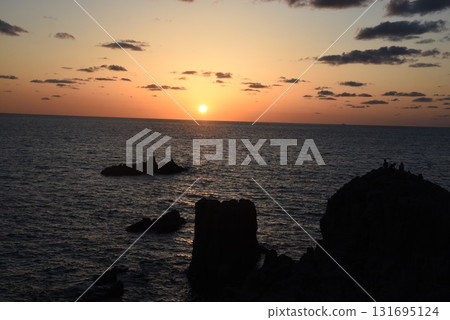 Sunset seen from the rocks 131695124