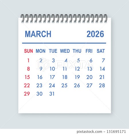 March 2026 spiral bound calendar planning schedule March 2026 spiral bound calendar planning schedule 131695171