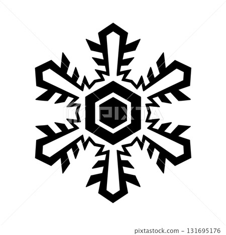 Geometric Snowflake Silhouette 131695176