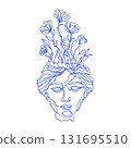 Greek Mythology Demeter Line Art Goddess Of Nature Fertility Harvest Ancient God Outline One Line Modern Minimalist Vector 131695510