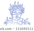 Greek Mythology Dionysus Line Art God Of Wine Nature Ecstasy Ancient God Outline One Line Modern Minimalist Vector 131695511