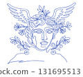 Greek Mythology Hermes Line Art God Of Speed Travel Trade Ancient God Outline One Line Modern Minimalist Vector 131695513