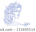 Greek Mythology Aphrodite Line Art Goddess Of Love Beauty Desire Ancient God Outline One Line Modern Minimalist Vector 131695514
