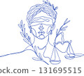 Greek Mythology Themis Line Art Goddess Of Justice Law Order Ancient God Outline One Line Modern Minimalist Vector 131695515