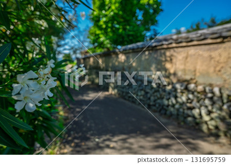 The earthen wall remaining in Bishamon Mukohata, Chitose-cho, Kameoka City, Kyoto Prefecture, looks like something out of a period drama 131695759