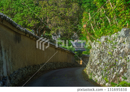 The earthen wall remaining in Bishamon Mukohata, Chitose-cho, Kameoka City, Kyoto Prefecture, looks like something out of a period drama 131695838
