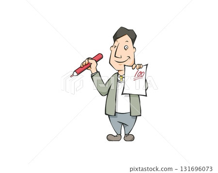 A teacher who grades tests at school or cram school A teacher who grades tests at school or cram school 131696073