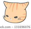 Angry cute brown tabby cat character icon 131696076