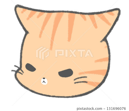 憤怒可愛的棕色虎斑貓人物圖標 憤怒可愛的棕色虎斑貓人物圖標 131696076