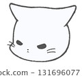 Angry cute white cat character icon 131696077