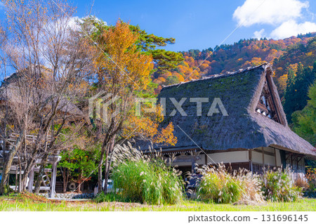 [World Heritage Site] Shirakawa-go in full autumn color [Gifu Prefecture] 131696145