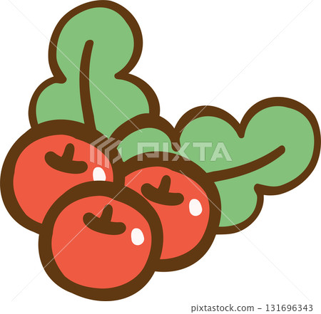 Christmas Cartoon Illustration of Holly Berries with Leaves Christmas Cartoon Illustration of Holly Berries with Leaves 131696343