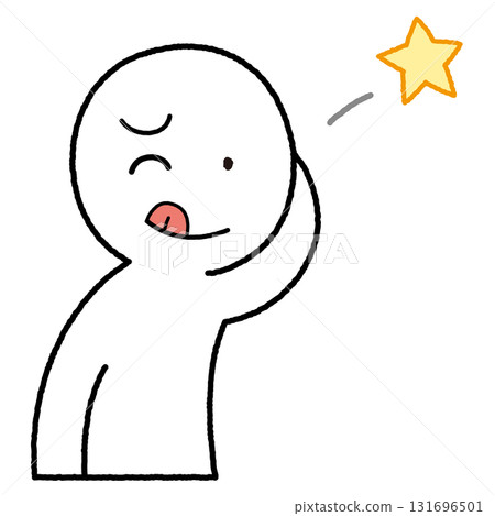擺出 tehepero 姿勢的人物插圖 131696501