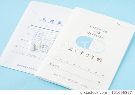 醫學筆記本和藥物的特寫 醫學筆記本和藥物的特寫 131696537