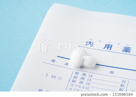Close-up of a medicine bag and pills 131696584