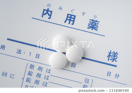 Close-up of a medicine bag and pills 131696590