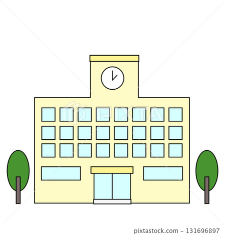 簡單的學校建築插圖 131696897
