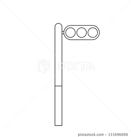 Simple line drawing illustration of a traffic light Simple line drawing illustration of a traffic light 131696898