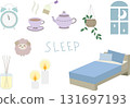 有助於睡眠的夜間物品插圖集 131697193