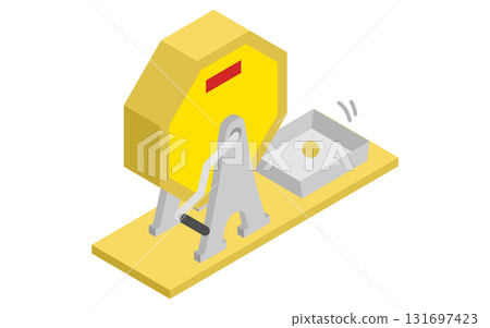 Lottery rattle simple isometric icon 131697423