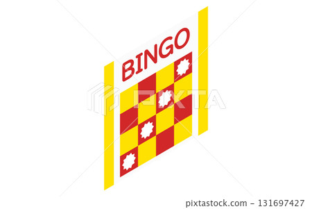 Simple isometric icon of a row of bingo cards 131697427