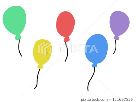 天空中飛翔的氣球的簡單插圖 131697536