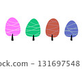 Tree set, spring, summer, autumn, winter, Nordic style illustration 131697548