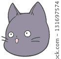 Surprised cute black cat character 131697574