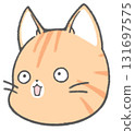 Surprised cute brown tabby cat character 131697575