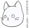 Surprised cute white cat character 131697576