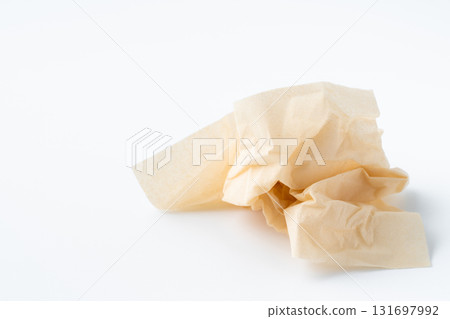Rolled bamboo tissue paper on white background 131697992