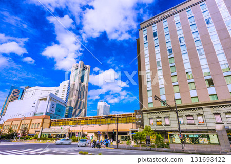 Yokohama cityscape, Japan, October 5th. View of Sakuragicho Station, Sakuragicho 2-Chome intersection, Yokohama Landmark Tower, etc. 131698422