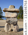 Inukshuk sculpture in Muskoka park, Canada. 131698768