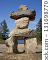 Inukshuk sculpture in Muskoka park, Canada. 131698770