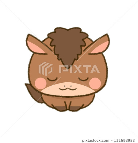 馬年賀年卡素材:鞠躬的馬 馬年賀年卡素材:鞠躬的馬 131698988