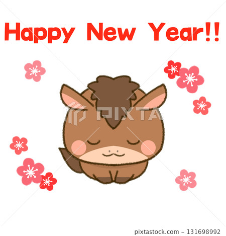 Horse of the Year of the Horse Greeting the New Year 131698992
