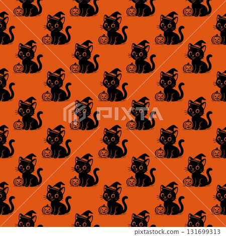 Halloween Seamless Patterns Orange Black Digital Paper 131699313