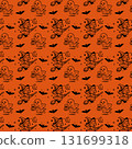 Halloween Seamless Patterns Orange Black Digital Paper 131699318