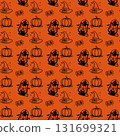 Halloween Seamless Patterns Orange Black Digital Paper 131699321