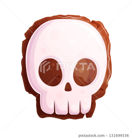 Delicious cookies in the shape of a skull on a white background. Trick or Treat. The concept of Halloween, a holiday. Isolated vector illustration for stickers, design, decoration. Delicious cookies in the shape of a skull on a white background. Trick or Treat. The concept of Halloween, a holiday. Isolated vector illustration for stickers, design, decoration. 131699336