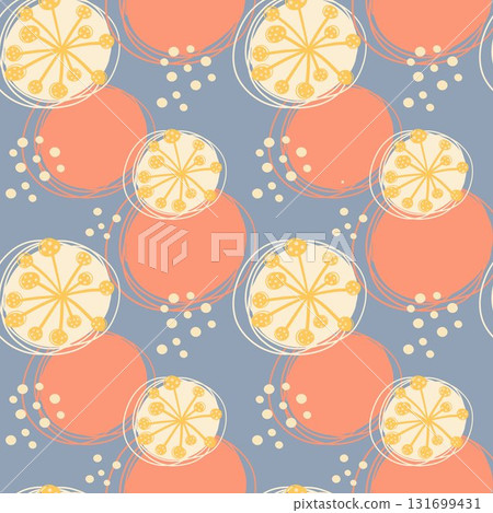 Seamless pattern with decorative floral pattern on a blue background. Vector illustration for the design of postcards, clothing, textiles, banners and posters. Seamless pattern with decorative floral pattern on a blue background. Vector illustration for the design of postcards, clothing, textiles, banners and posters. 131699431