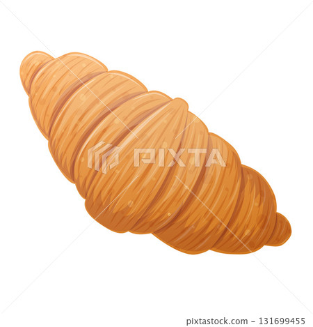 Tasty French croissant on a white background. The concept of confectionery, baking, cooking. Isolated vector illustrations for menu design, posters, banners, covers 131699455
