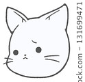 A cute white cat character icon in trouble 131699471